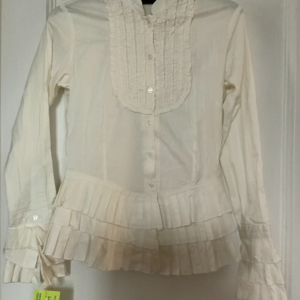 Ariella Blouse, size SMALL, Off White, Cotton & Spandex, Brand New w/tag